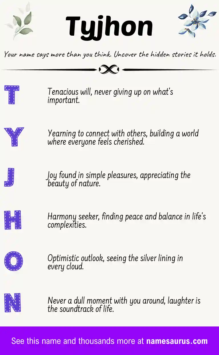 Acrostic poem about Tyjhon.