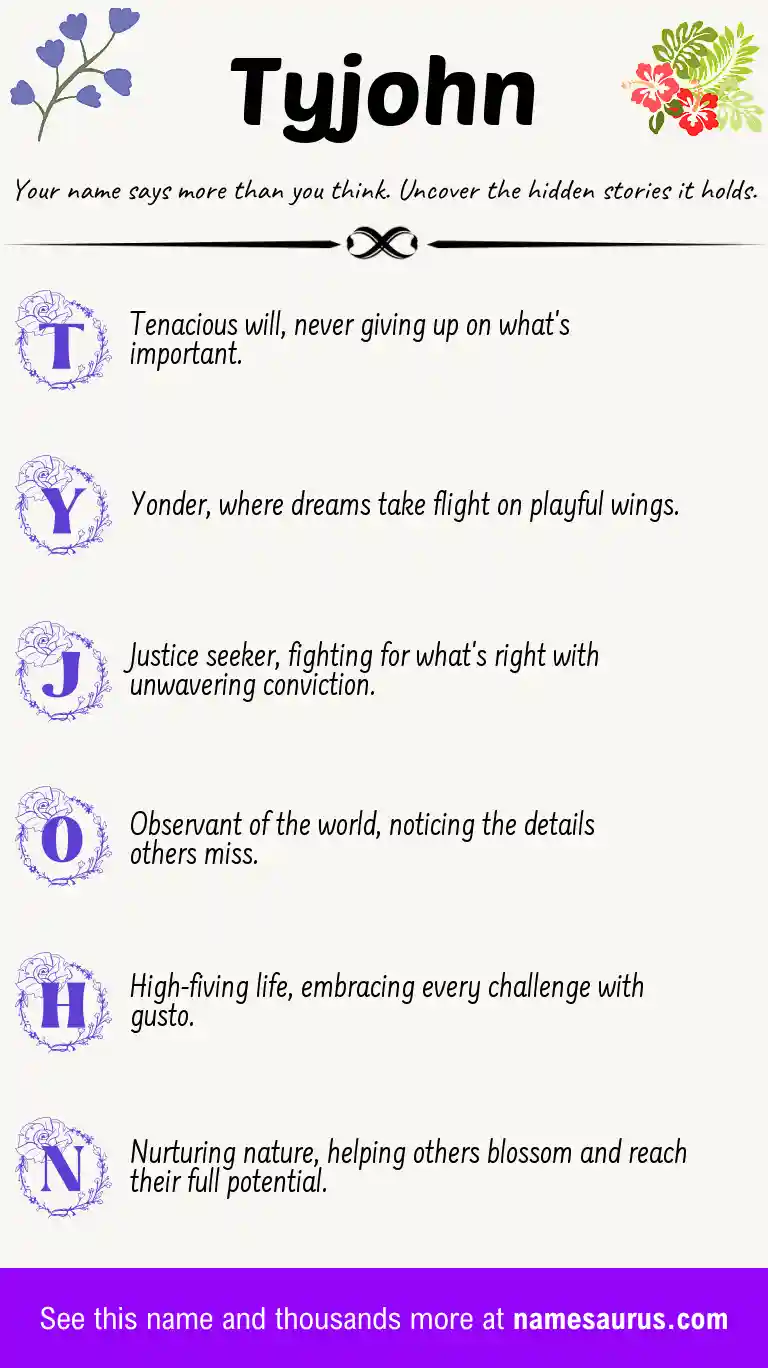 Acrostic poem about Tyjohn.
