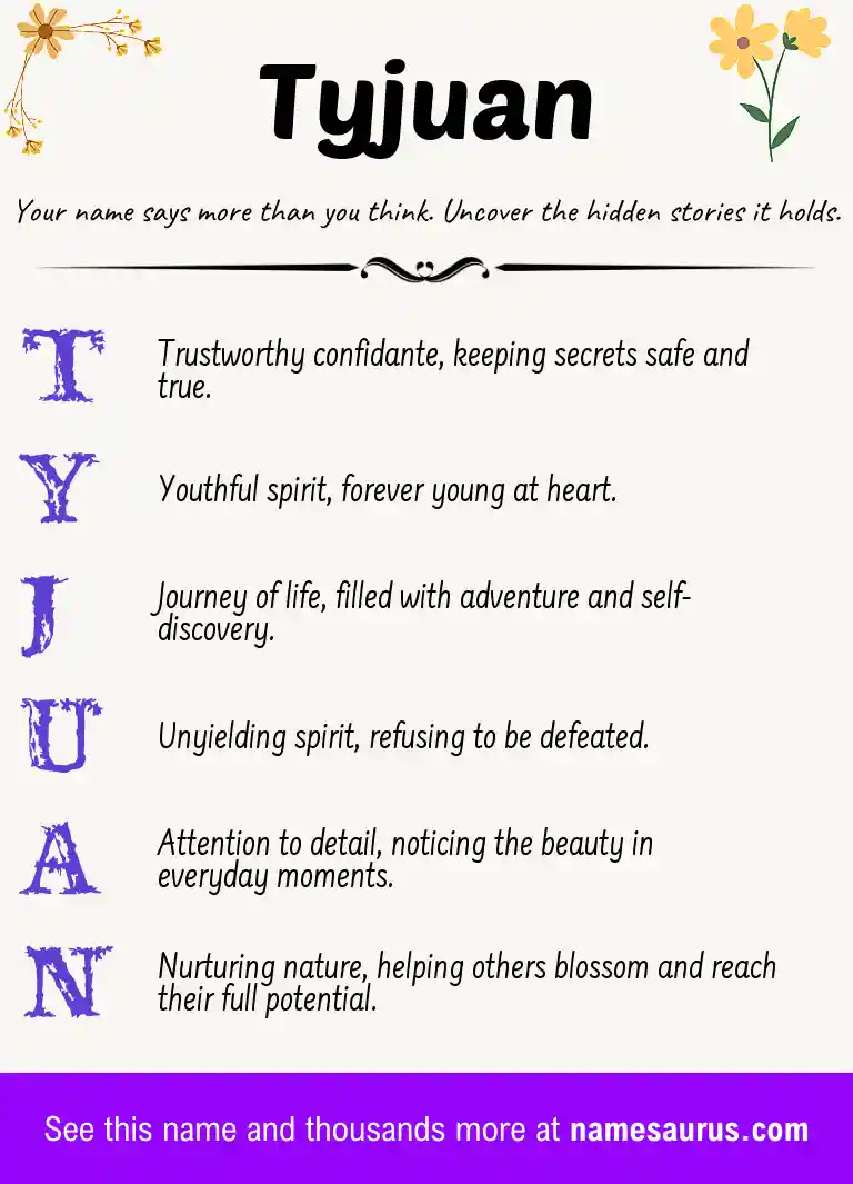 Acrostic poem about Tyjuan.