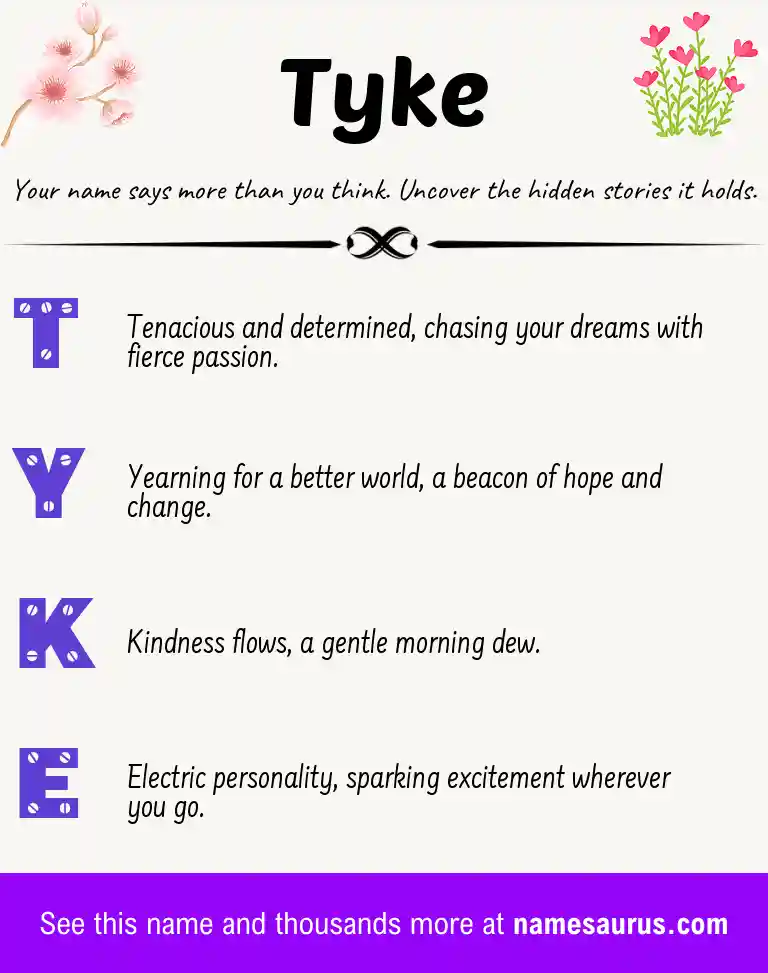 Acrostic poem about Tyke.