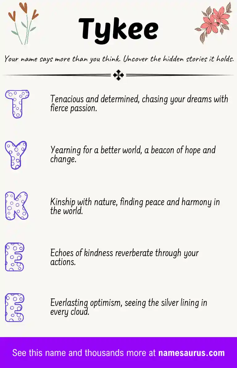 Acrostic poem about Tykee.