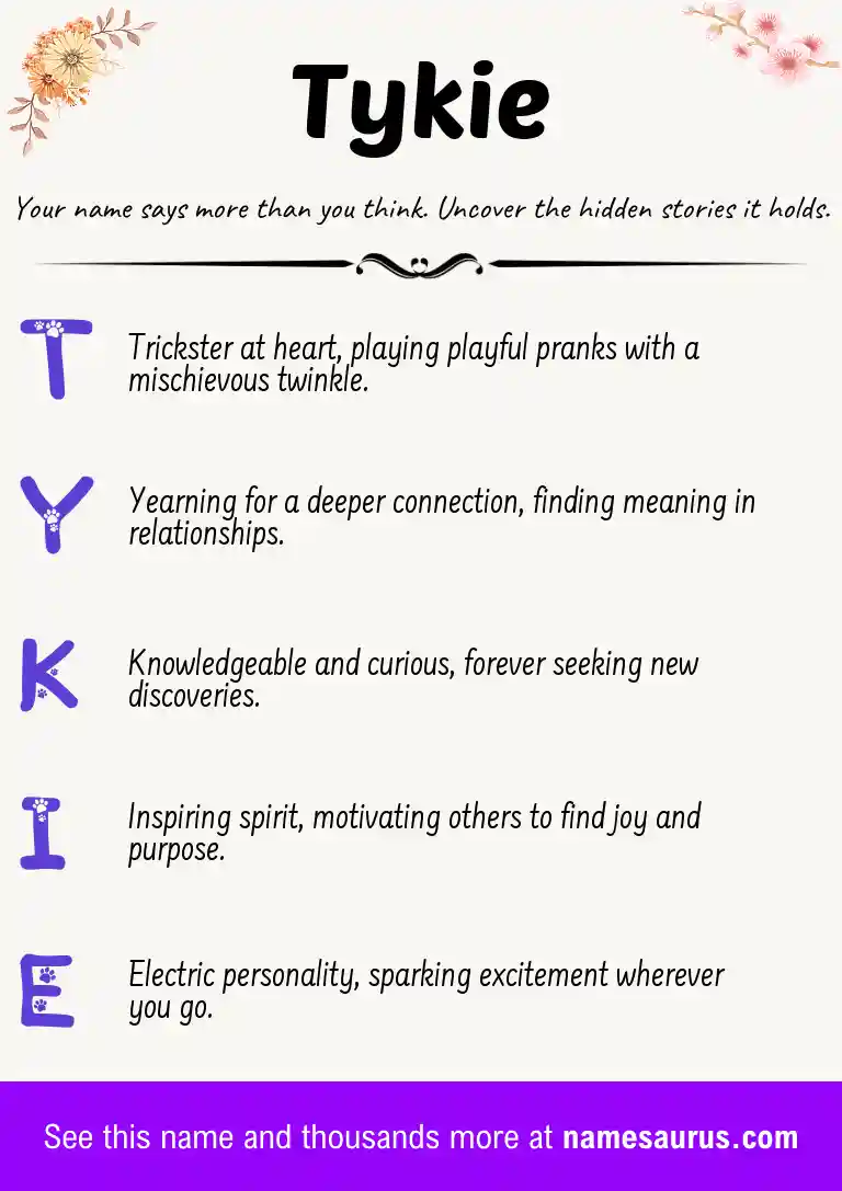 Acrostic poem about Tykie.
