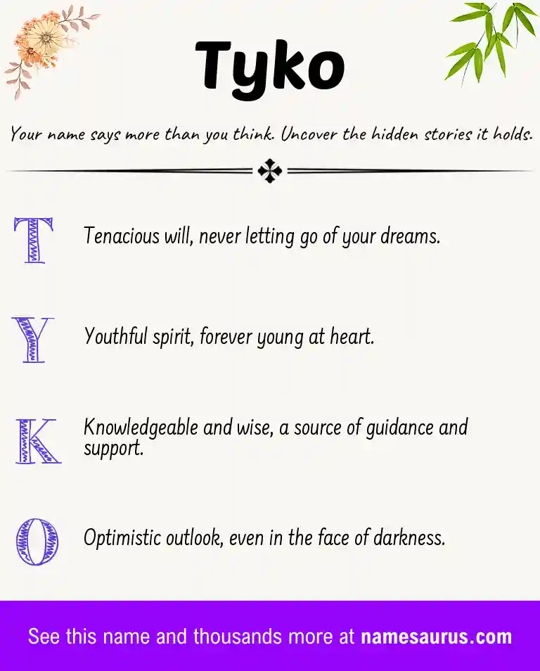 Acrostic poem about Tyko.