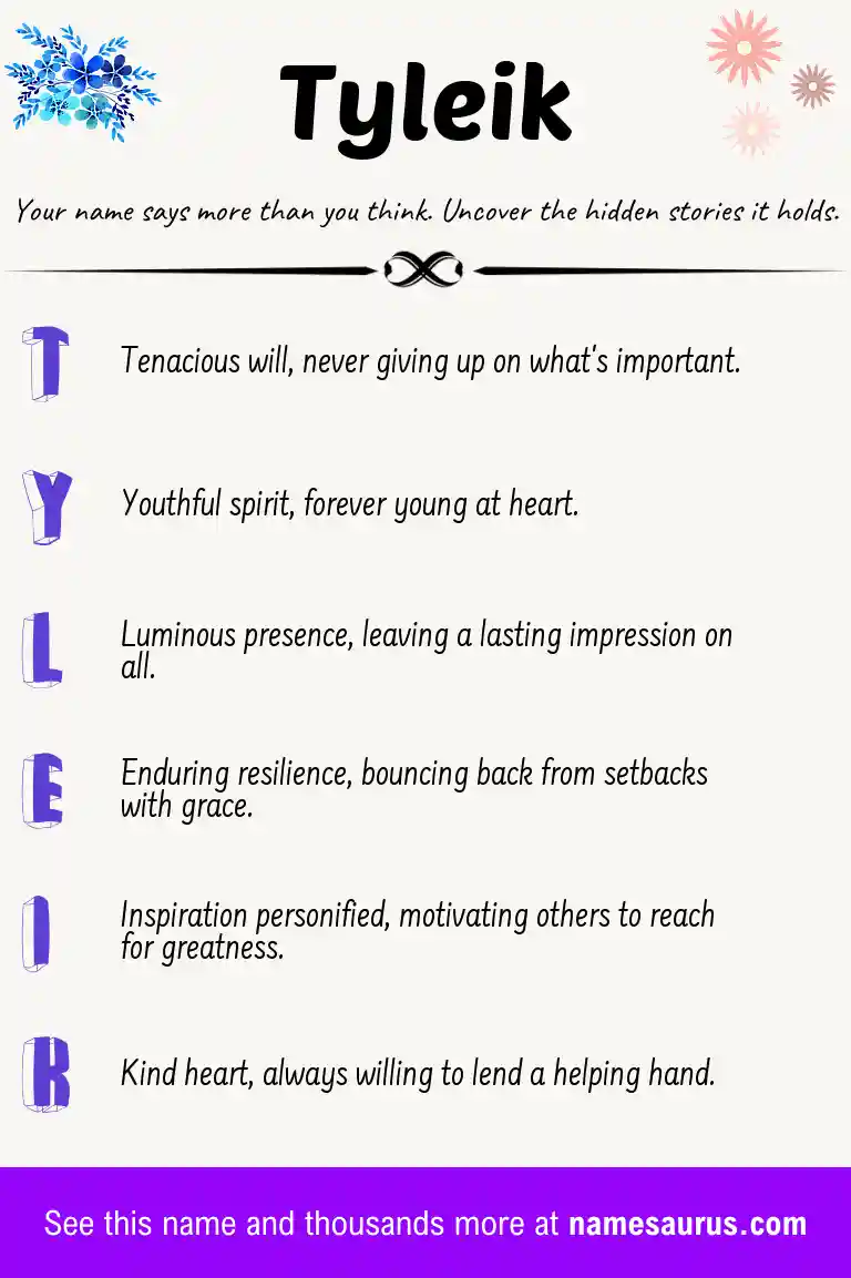 Acrostic poem about Tyleik.