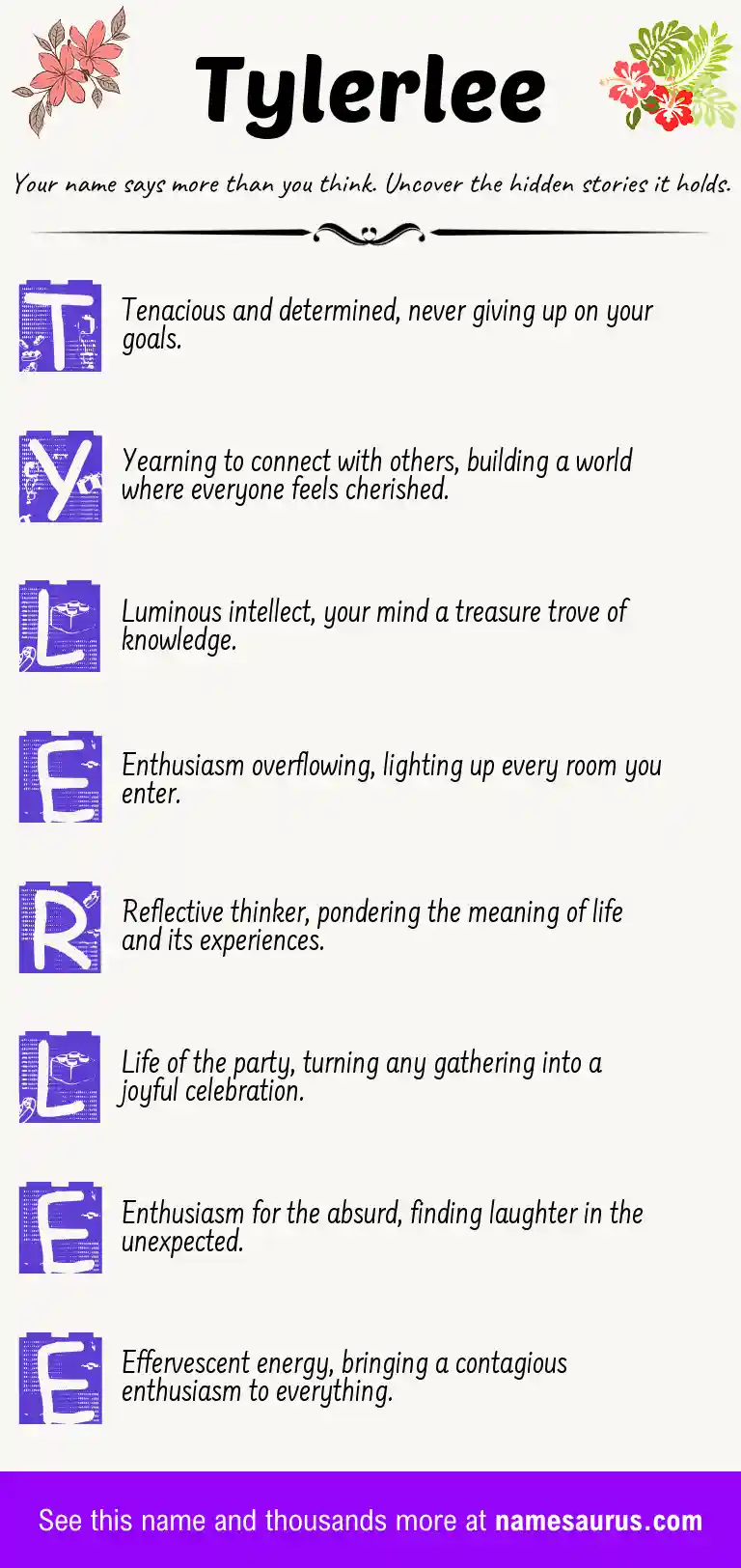 Acrostic poem about Tylerlee.