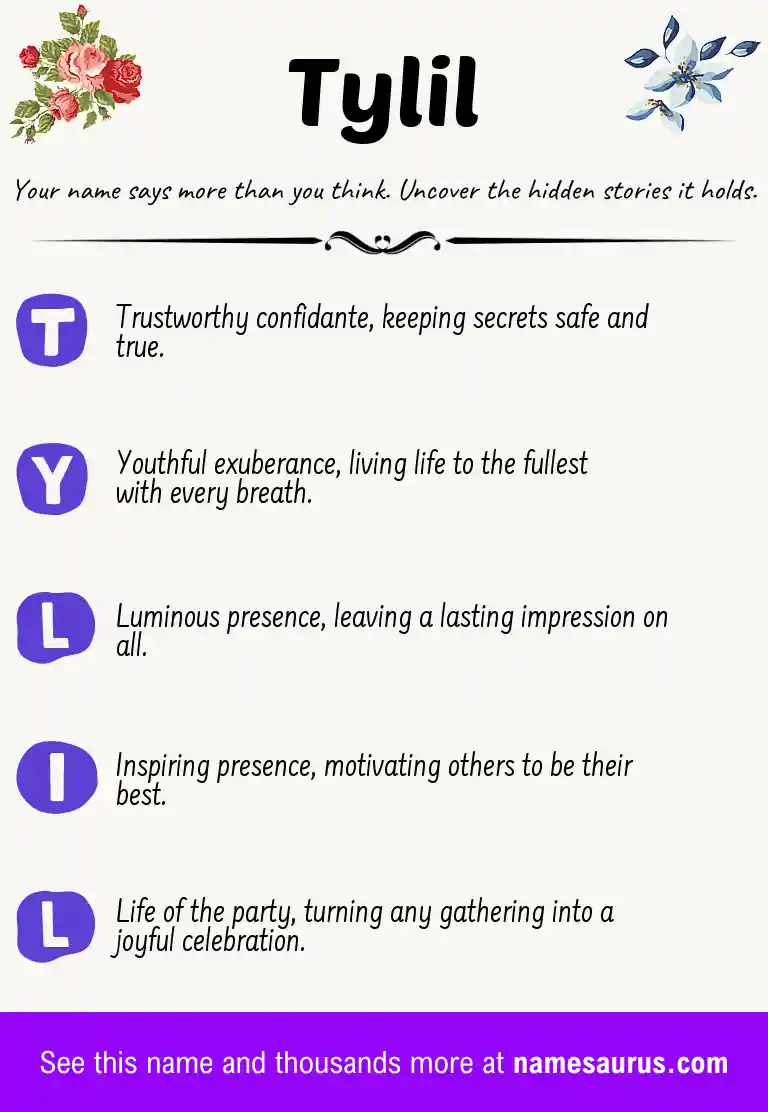 Acrostic poem about Tylil.