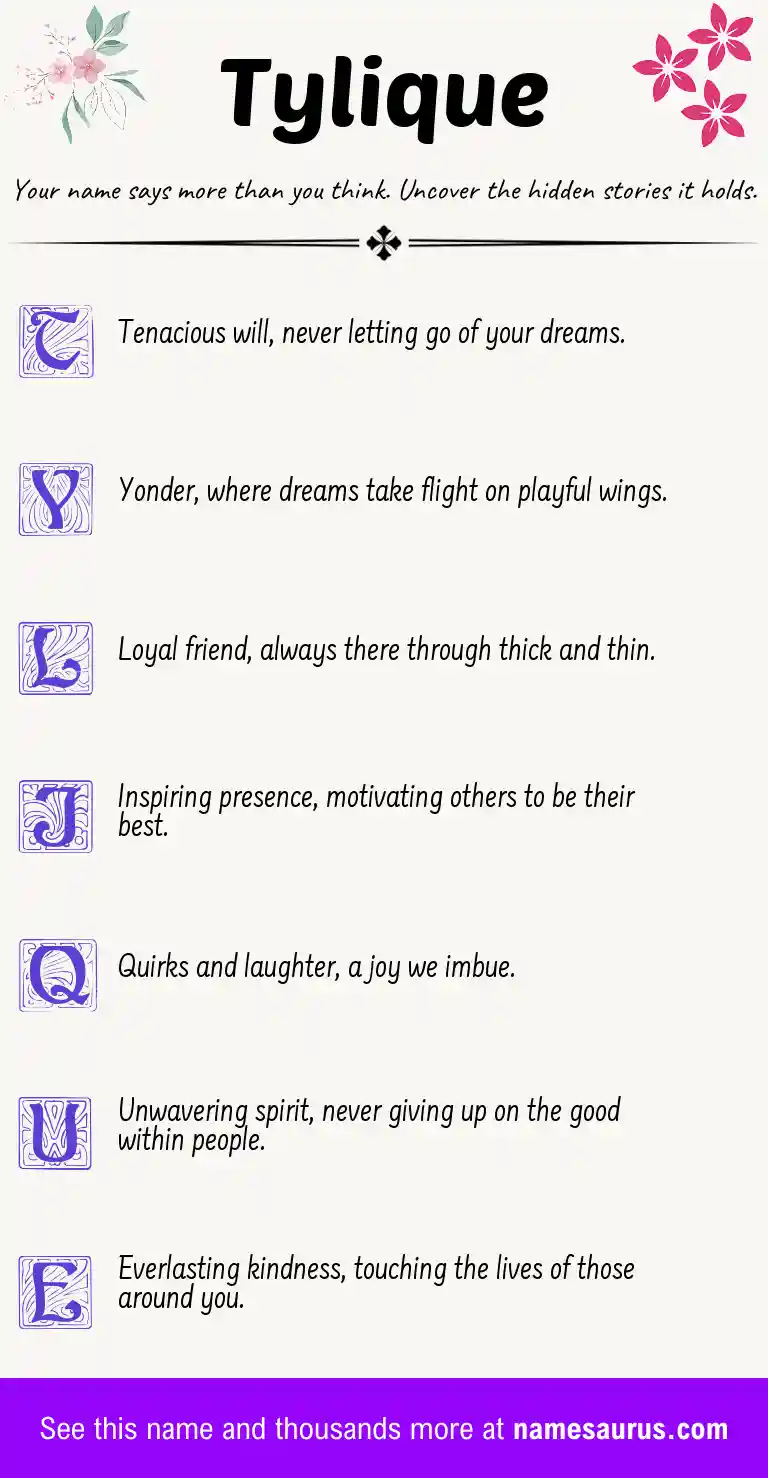 Acrostic poem about Tylique.