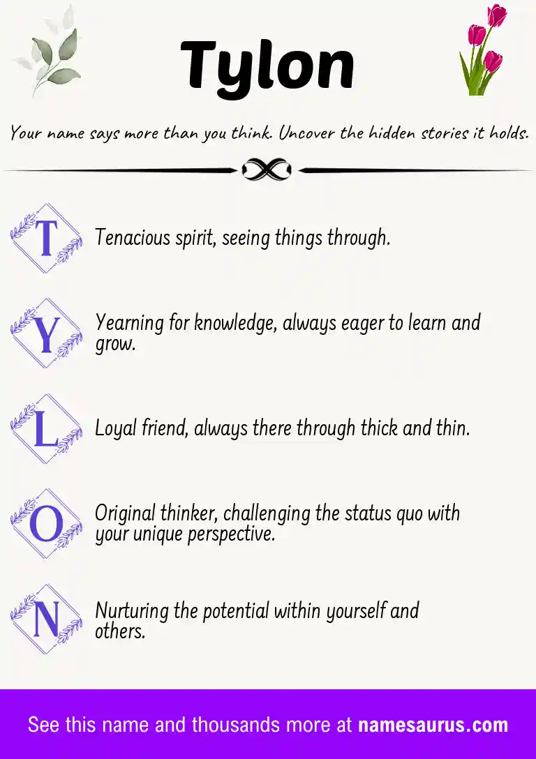 Acrostic poem about Tylon.