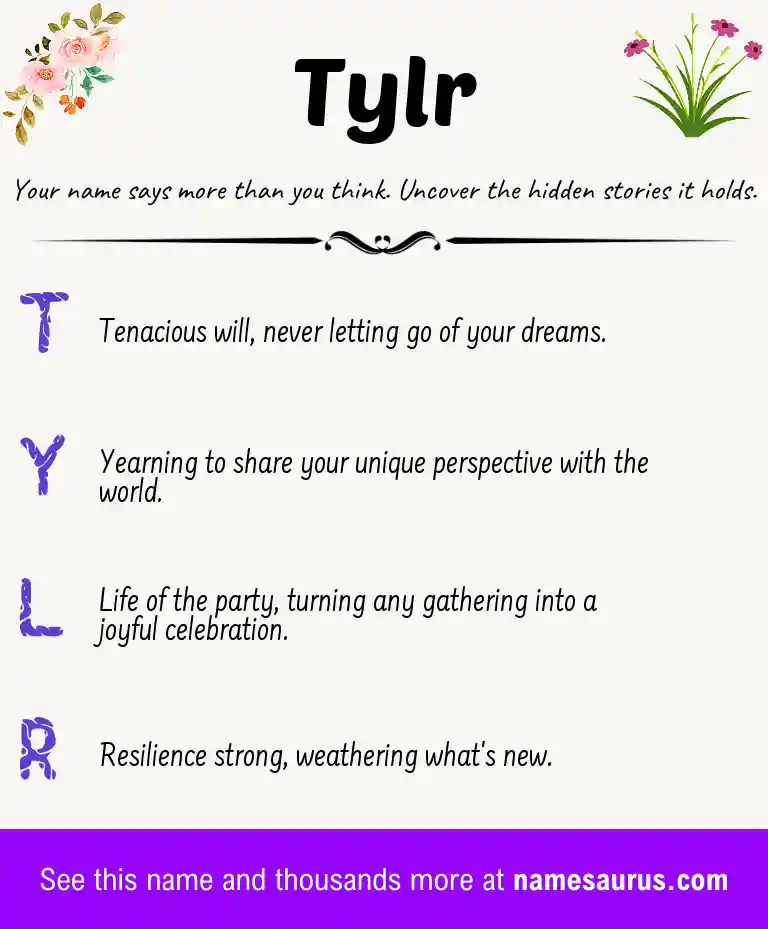 Acrostic poem about Tylr.