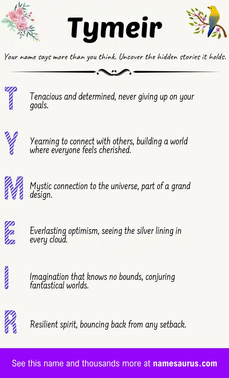 Acrostic poem about Tymeir.