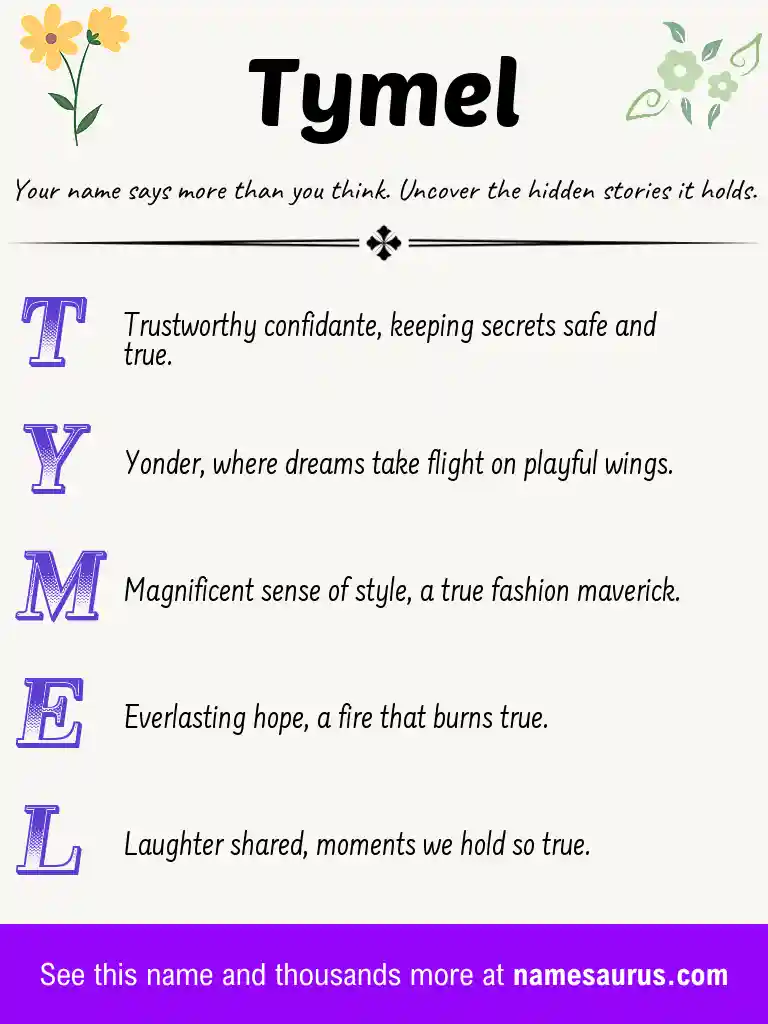 Acrostic poem about Tymel.