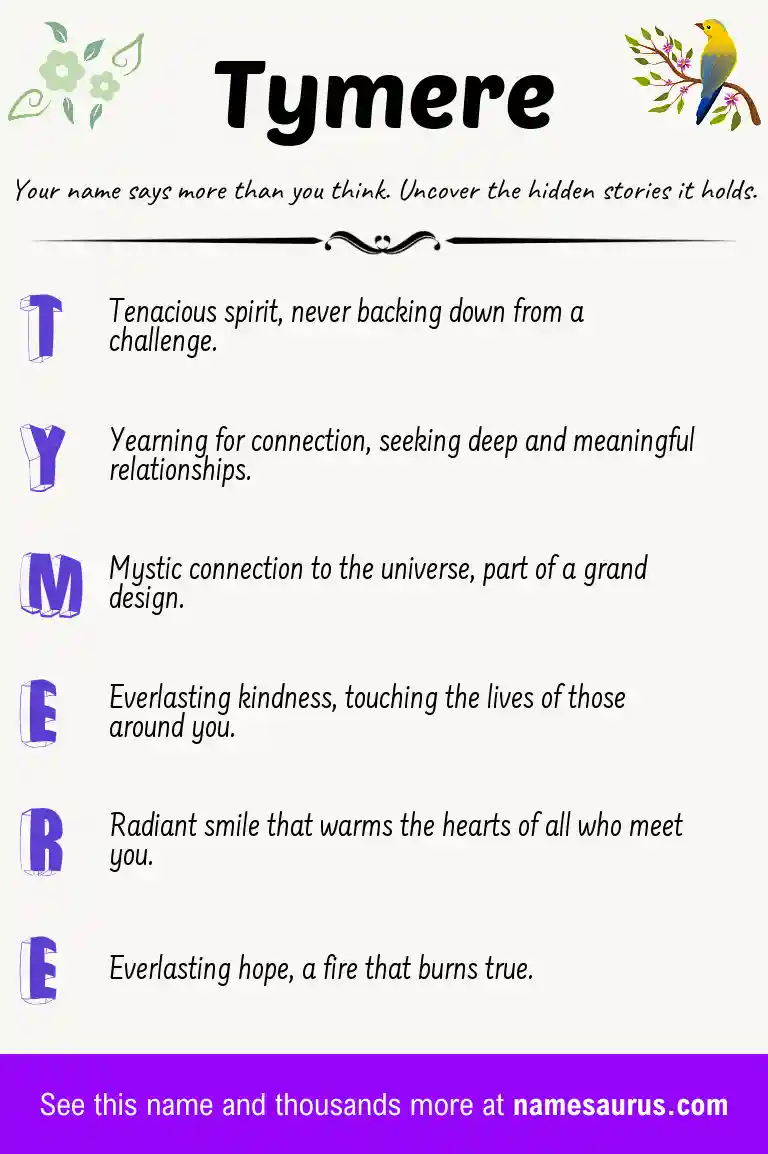 Acrostic poem about Tymere.