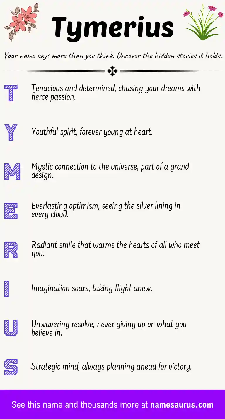 Acrostic poem about Tymerius.