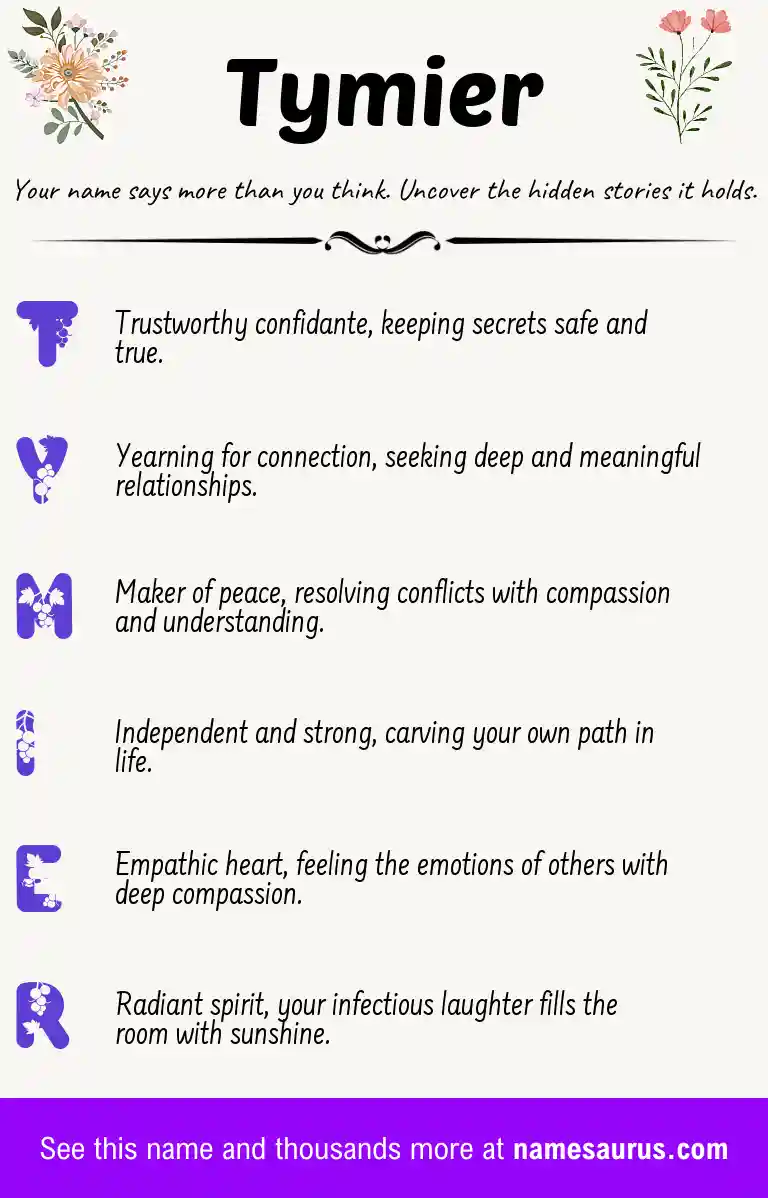Acrostic poem about Tymier.