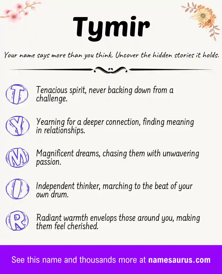 Acrostic poem about Tymir.
