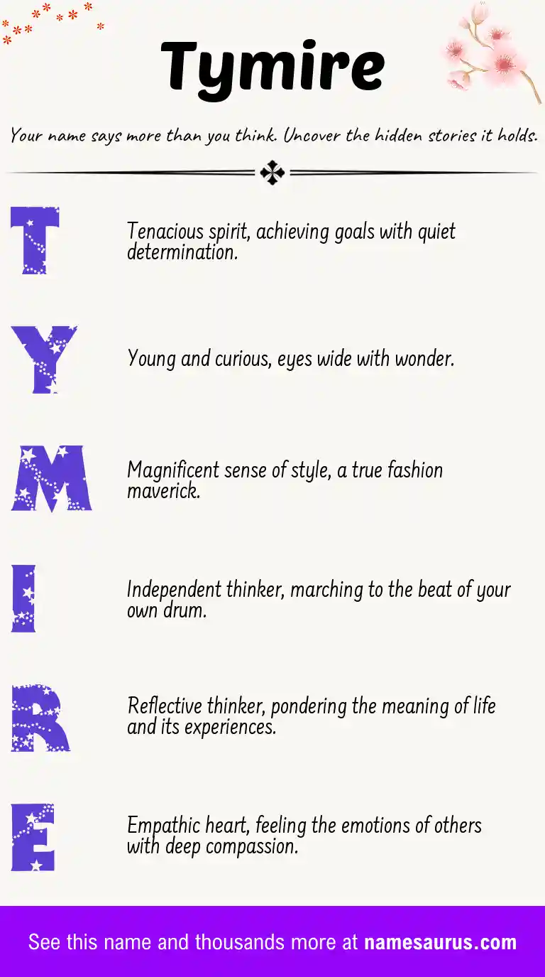 Acrostic poem about Tymire.