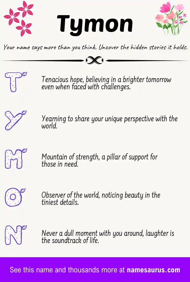 Acrostic poem about Tymon.