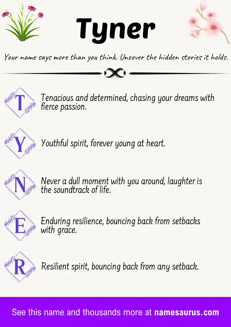 Acrostic poem about Tyner.