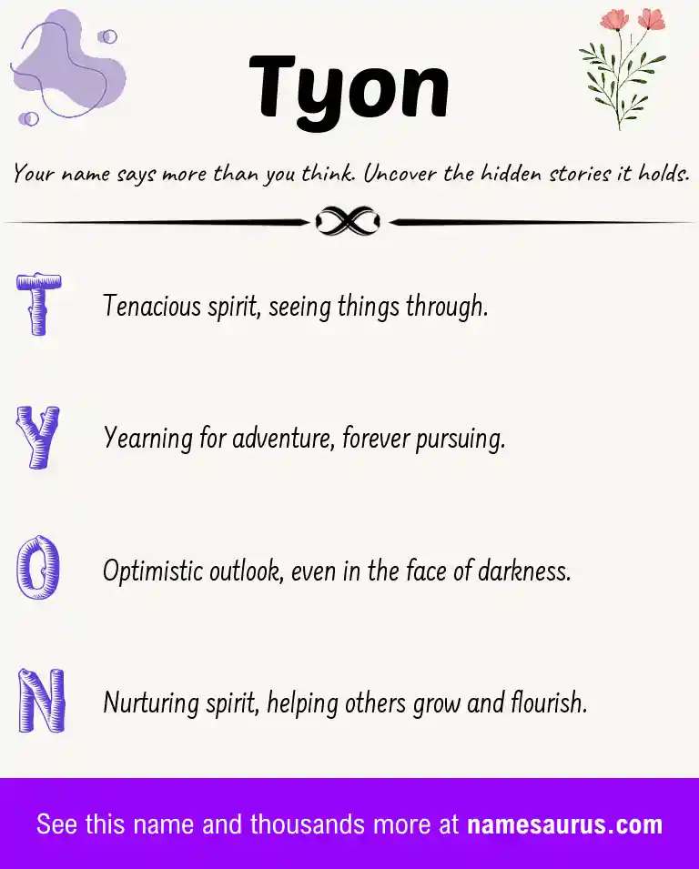 Acrostic poem about Tyon.