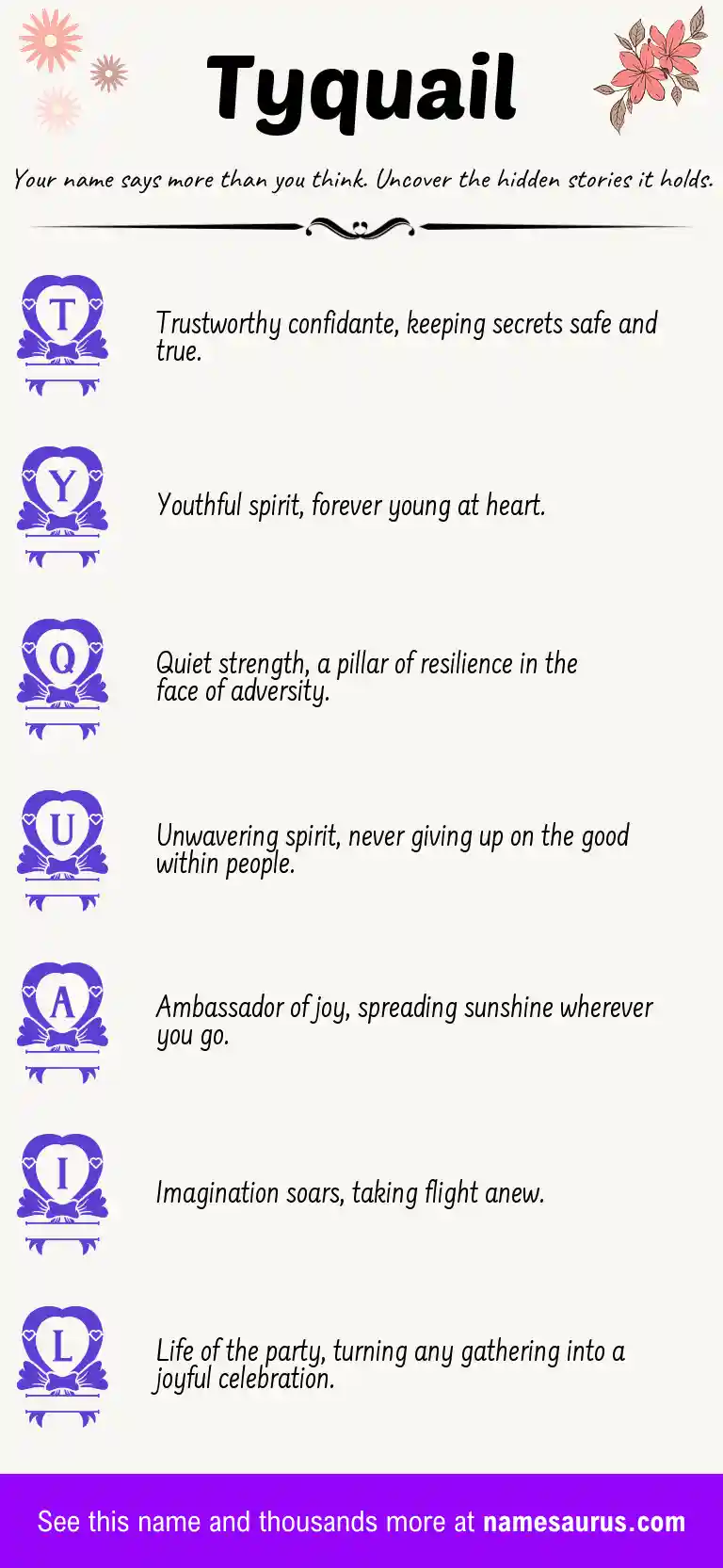Acrostic poem about Tyquail.