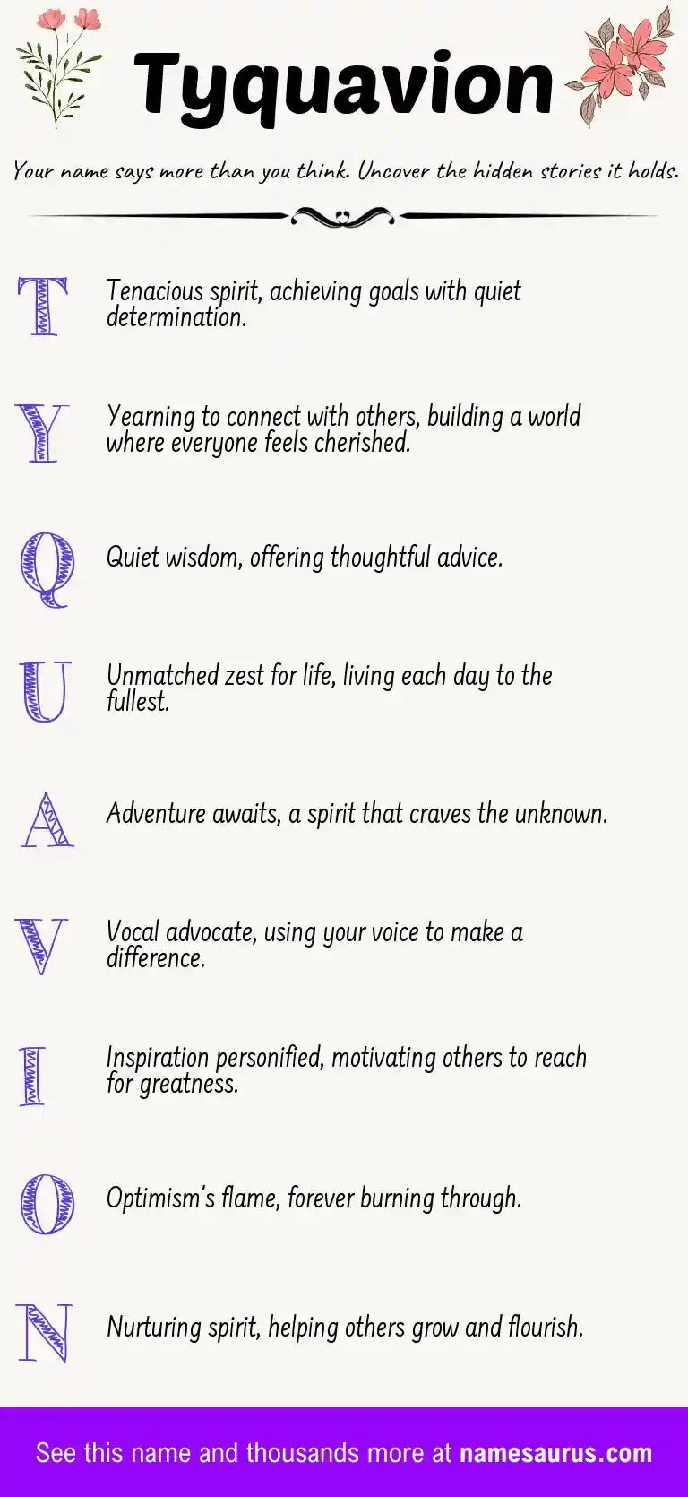 Acrostic poem about Tyquavion.