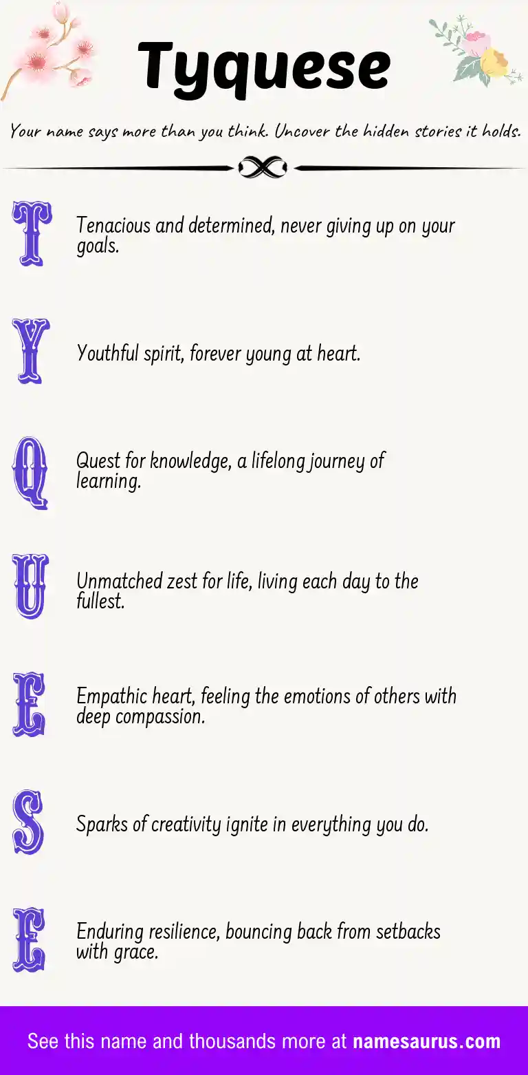 Acrostic poem about Tyquese.
