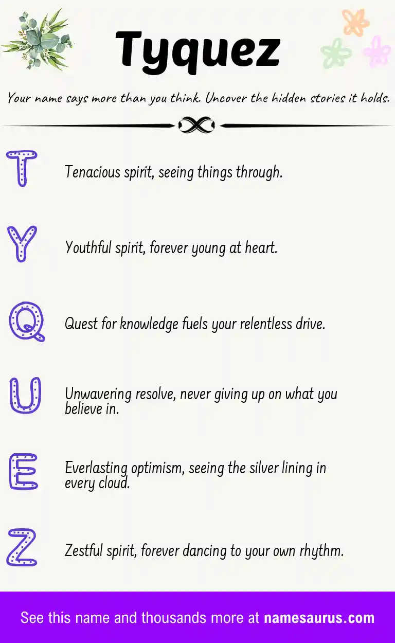 Acrostic poem about Tyquez.
