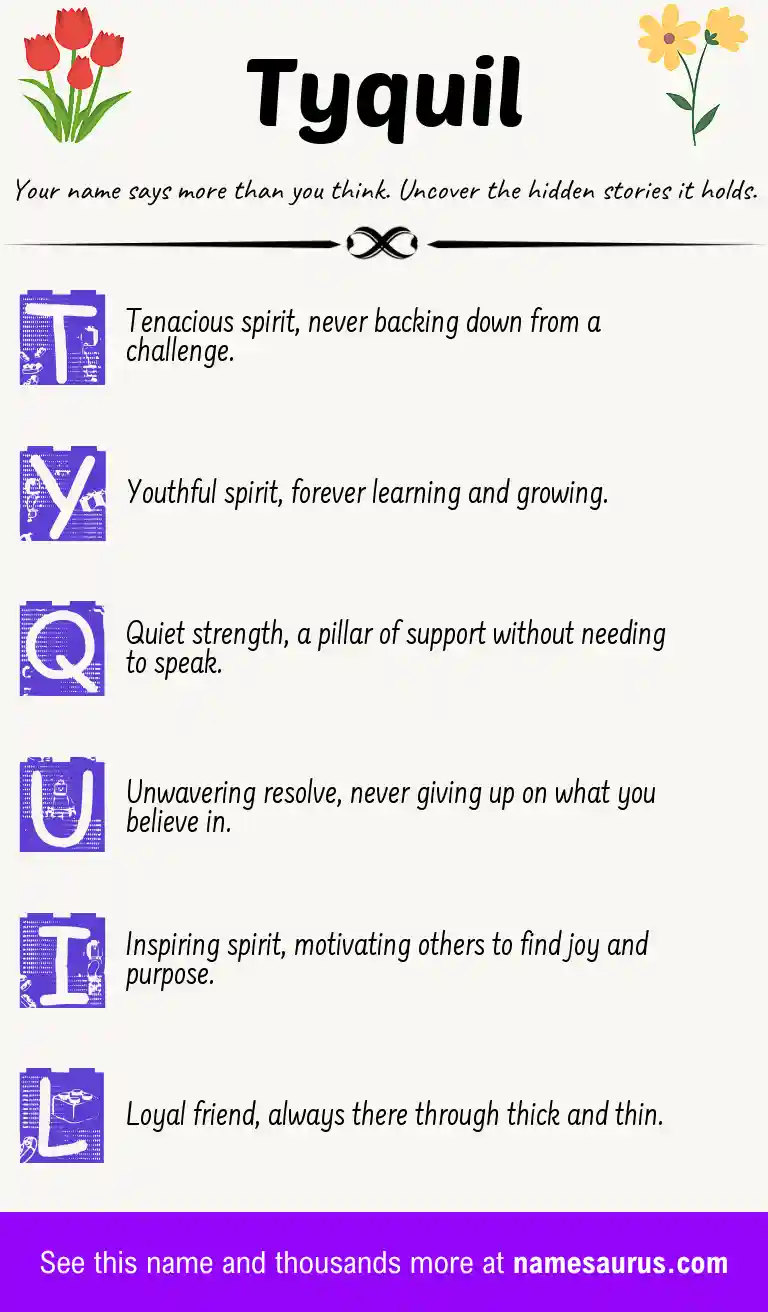 Acrostic poem about Tyquil.