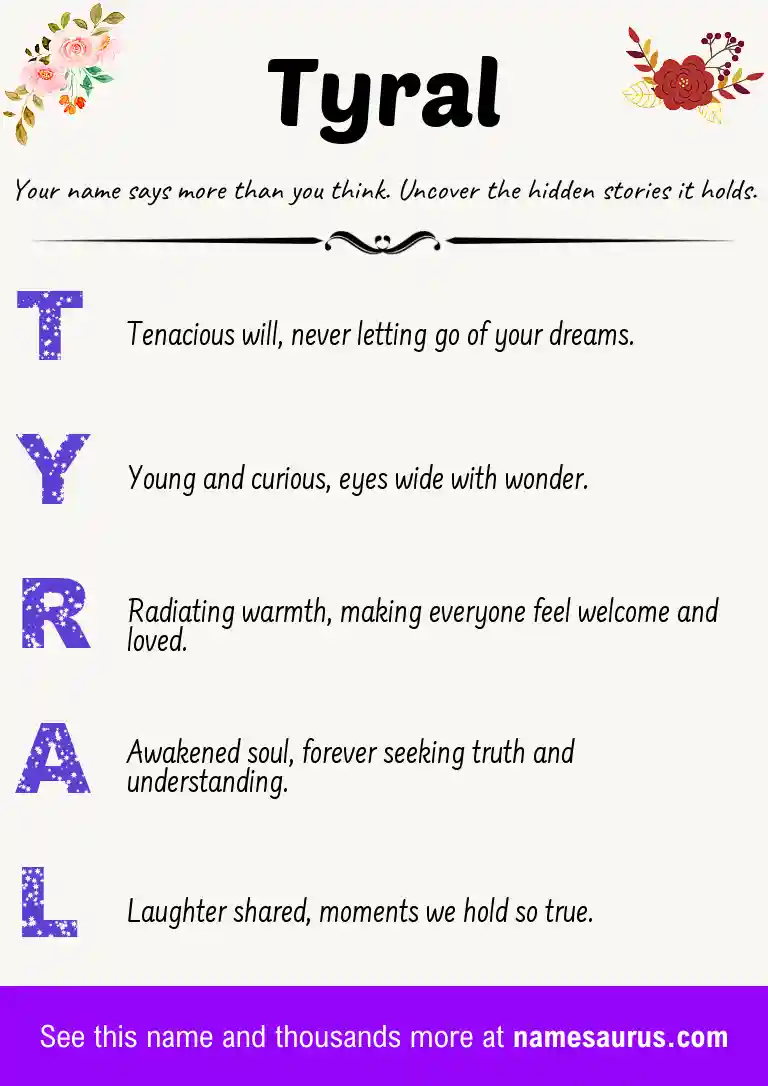 Acrostic poem about Tyral.