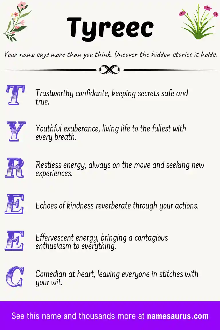 Acrostic poem about Tyreec.