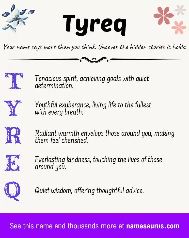 Acrostic poem about Tyreq.