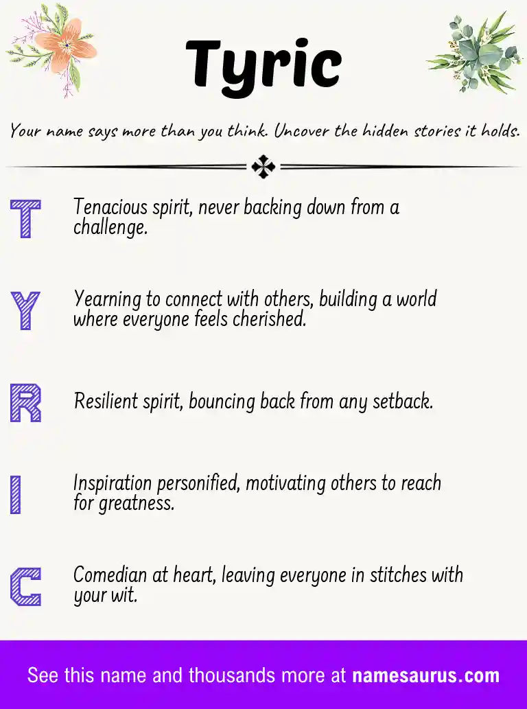 Acrostic poem about Tyric.