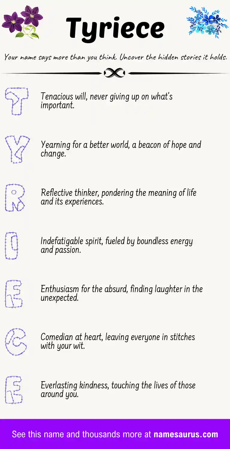 Acrostic poem about Tyriece.
