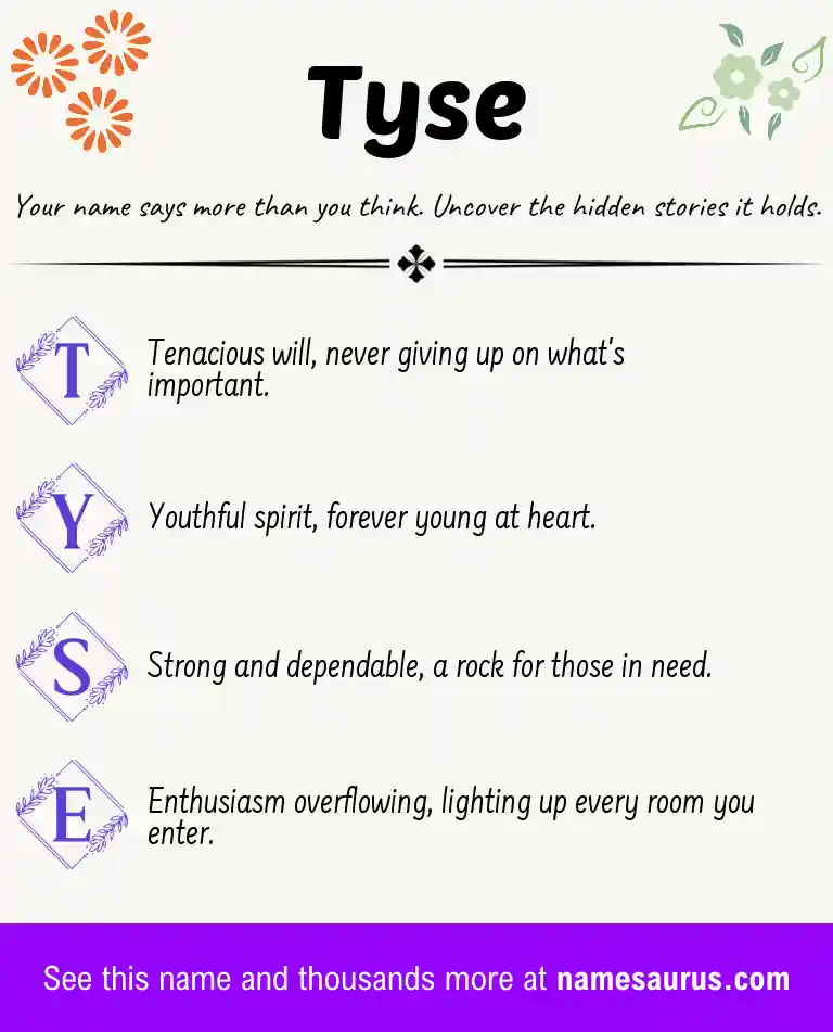 Acrostic poem about Tyse.