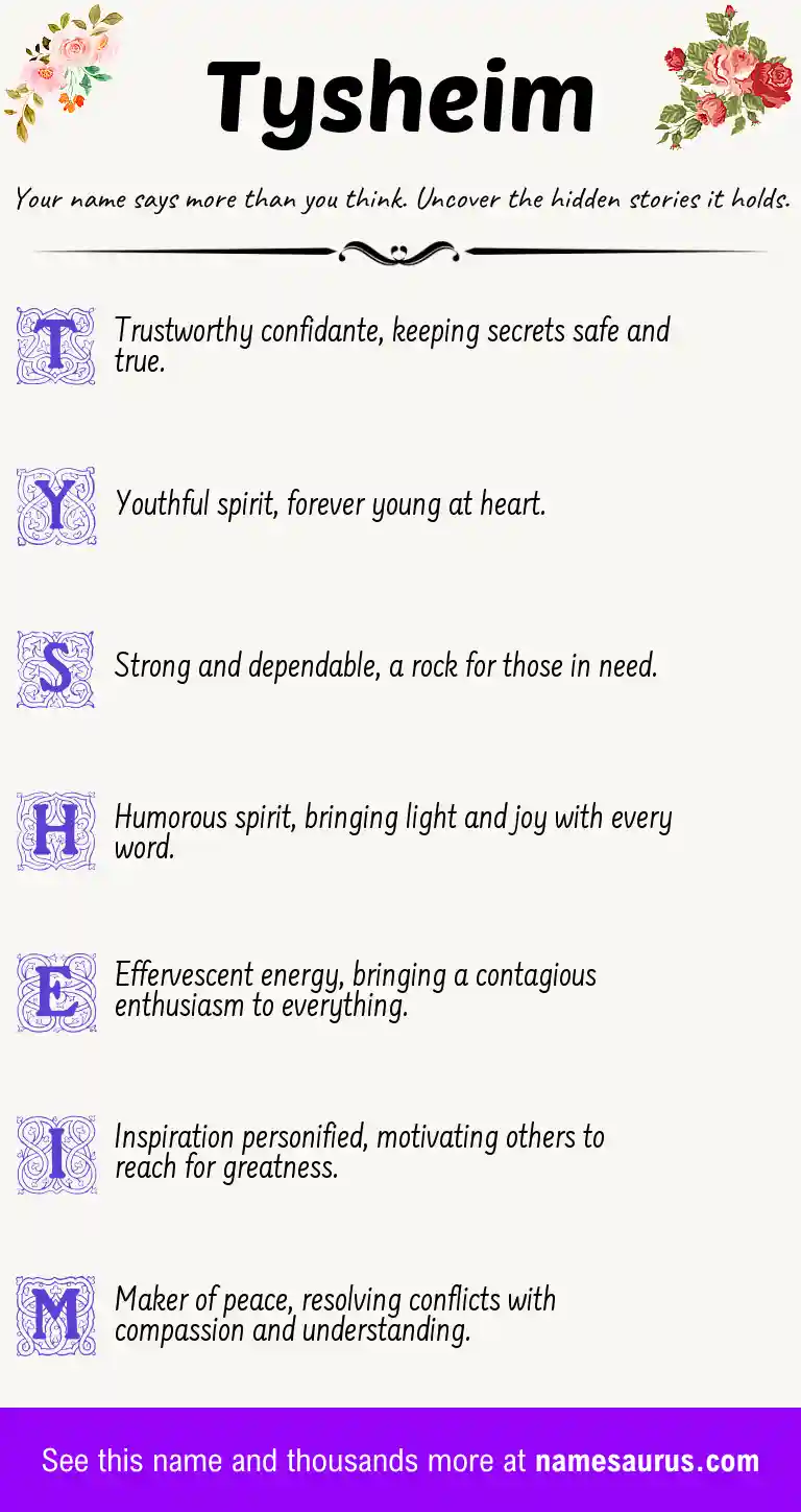 Acrostic poem about Tysheim.