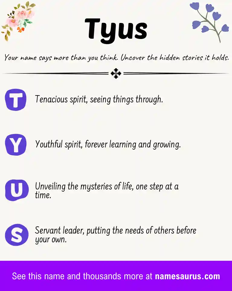 Acrostic poem about Tyus.