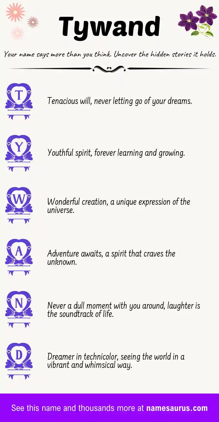 Acrostic poem about Tywand.