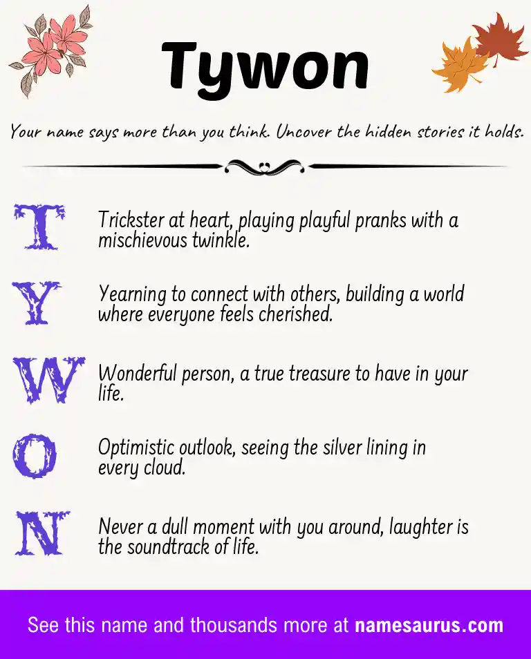 Acrostic poem about Tywon.