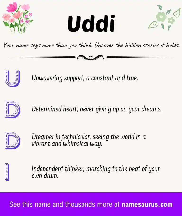 Acrostic poem about Uddi.