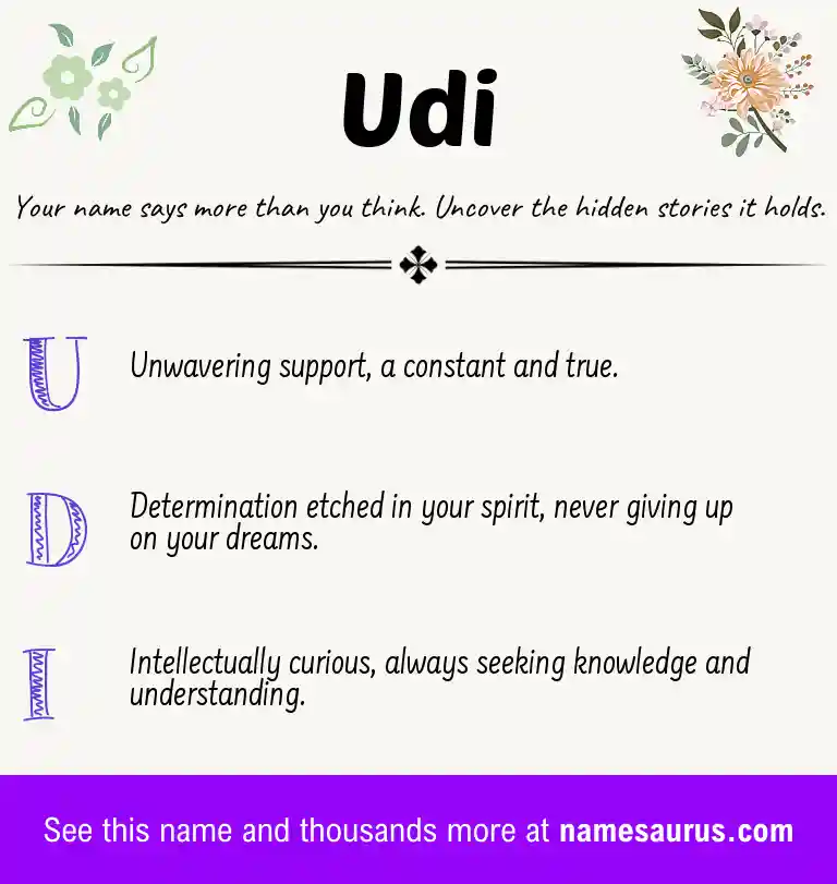 Acrostic poem about Udi.