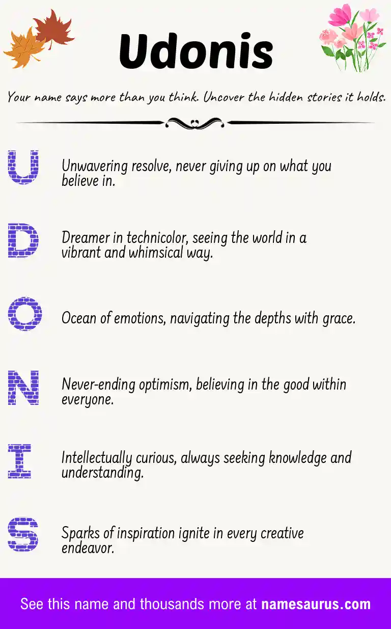Acrostic poem about Udonis.