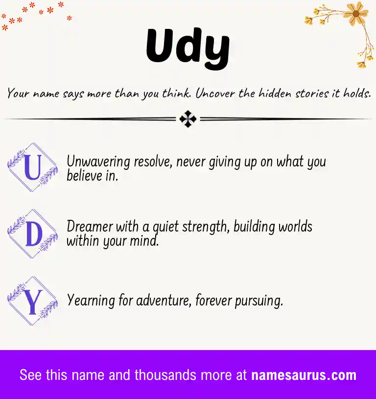 Acrostic poem about Udy.