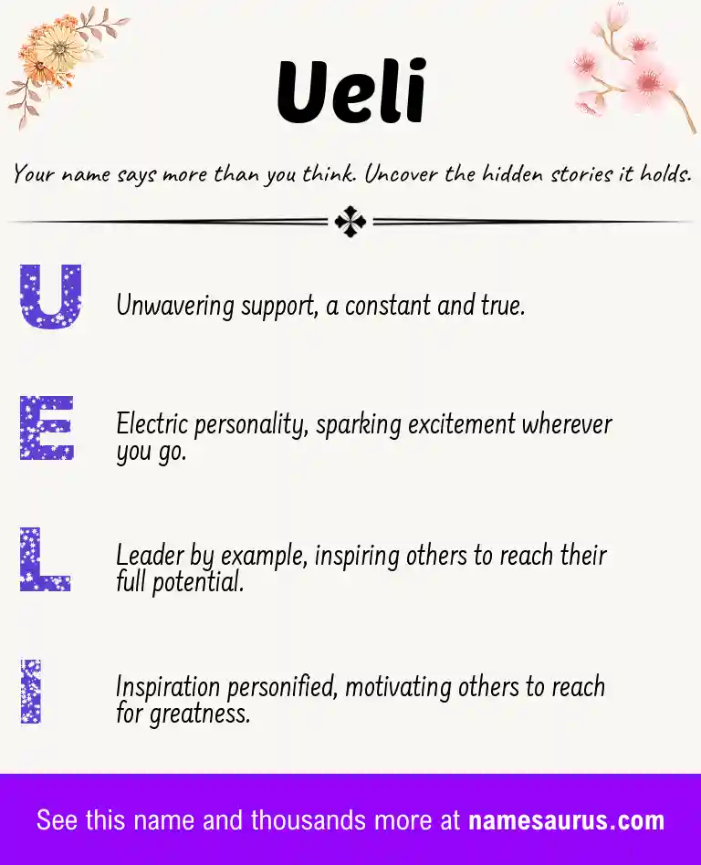 Acrostic poem about Ueli.