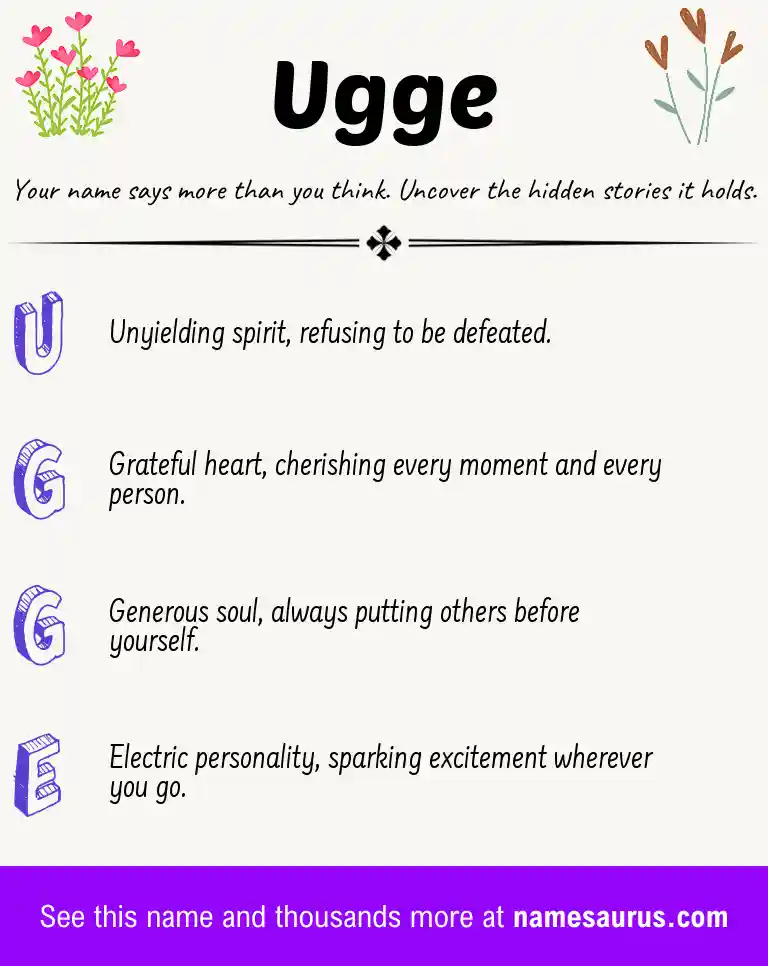 Acrostic poem about Ugge.
