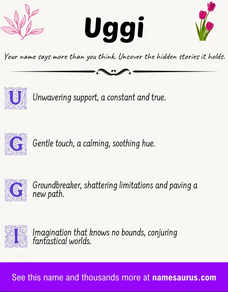 Acrostic poem about Uggi.