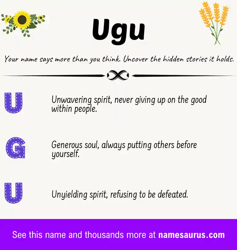 Acrostic poem about Ugu.