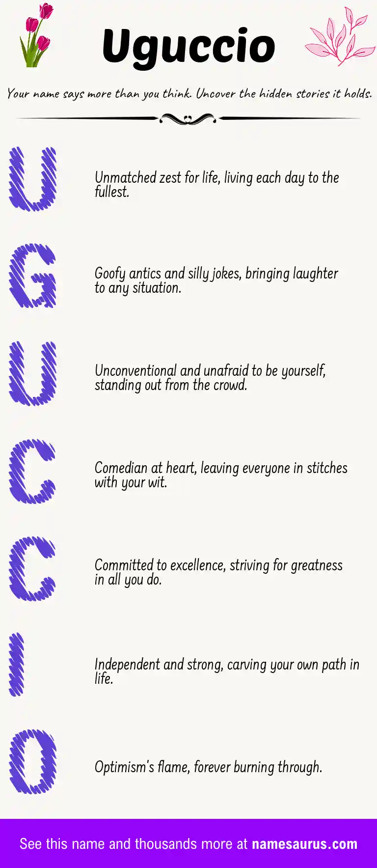 Acrostic poem about Uguccio.