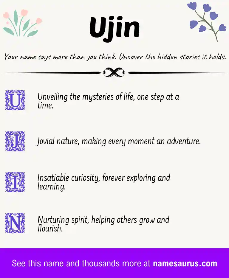 Acrostic poem about Ujin.