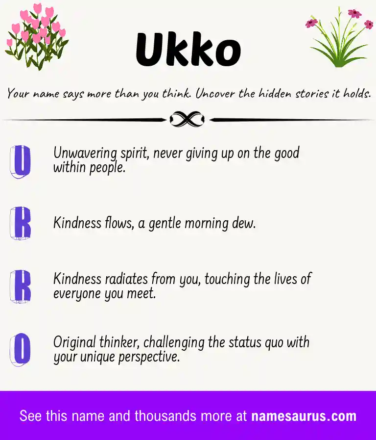 Acrostic poem about Ukko.
