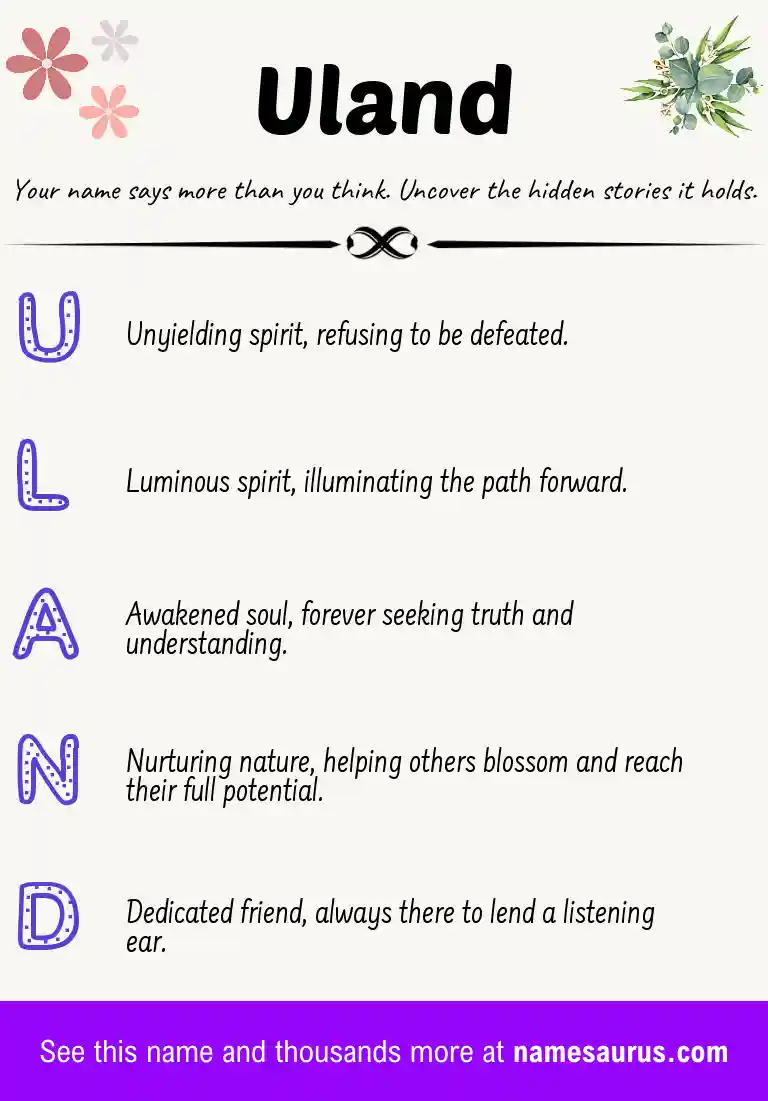 Acrostic poem about Uland.